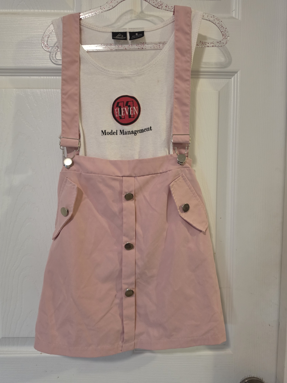 SHEIN Pink Elastic Waist Skirt with Ring Accent Size 10